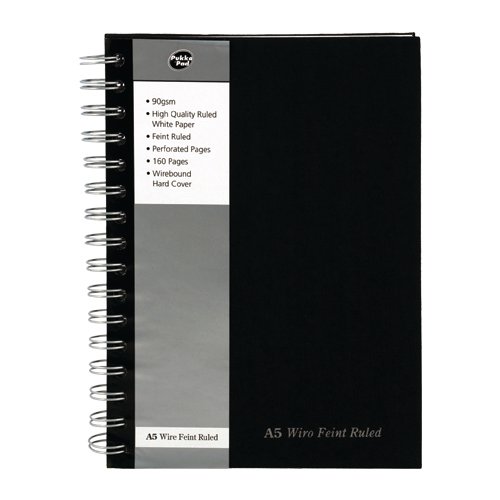 Pukkapad A5 Wirebound Manuscript Book Black Notebooks PD2115