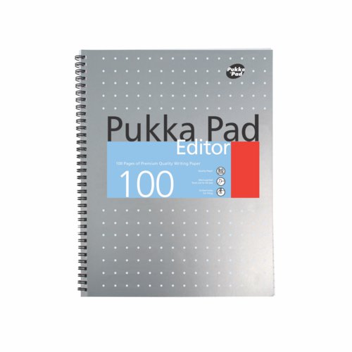 Pukka Pad Writing Pads Editor Metallic A4 80gsm 100 Pages Notebooks PD9194