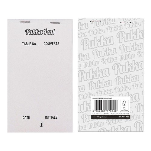 Duplicate Restaurant Pad  165 X 95mm  With 50 Individually Numbered EasyTear Ncr Slips Message Pads PD9268