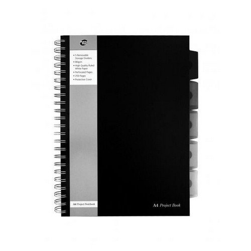 Pukka Pad Project Book A4 Black Project Books PD9594