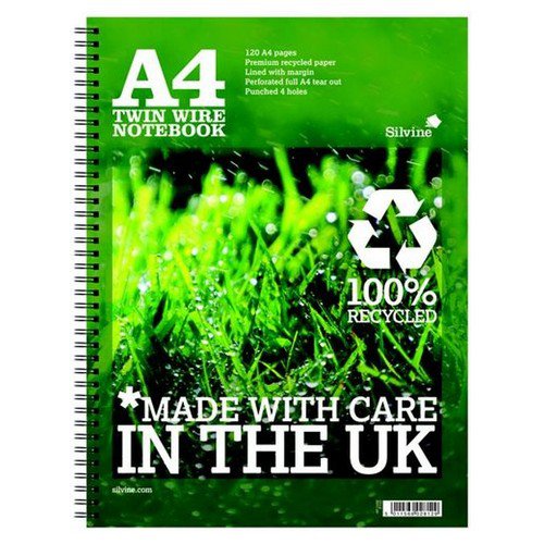 Silvine 100% Premiun Recycled 80gsm Notebook A4+ 120 Pages Notebooks PD9667