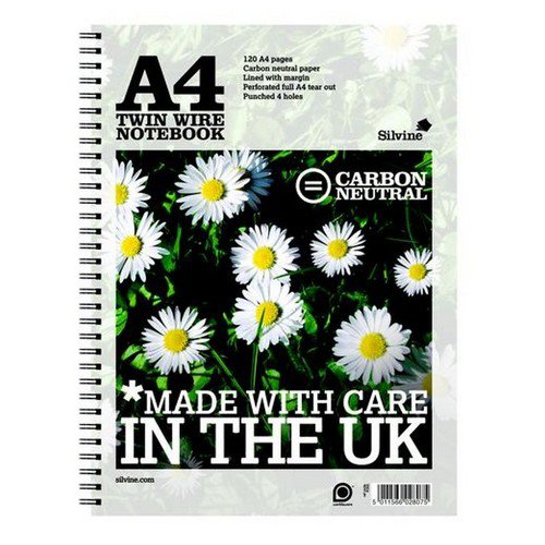 Silvine Carbon Neutral Notebook 80gsm A4+ 120 Pages Notebooks PD9671