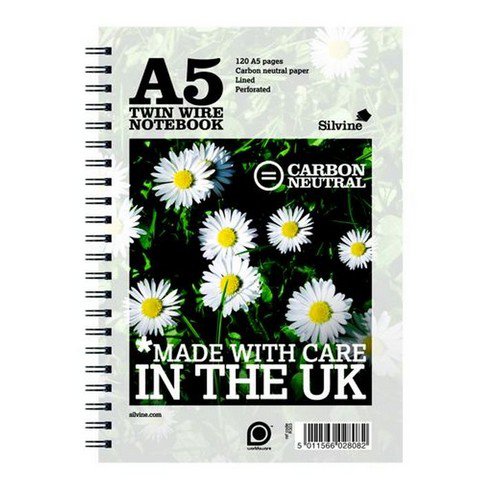 Silvine Carbon Neutral Notebook 80gsm A5 120 Pages Notebooks PD9672