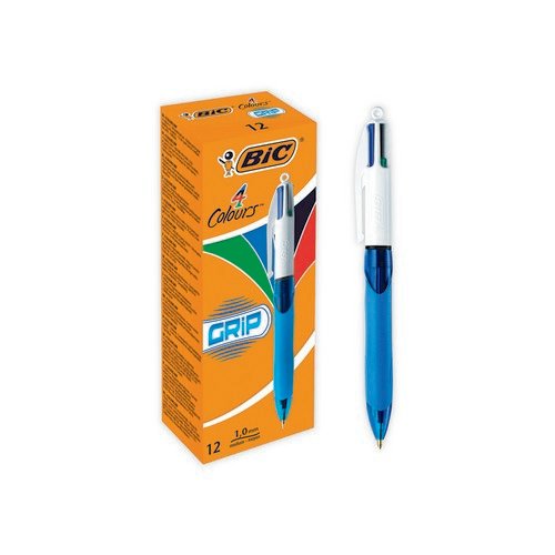 Bic 4 Colours Comfort Grip Ballpoint Pen Pack of 12