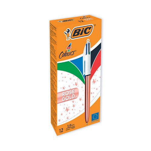 Bic 4 Colours Ballpoint Pen Gld Pack 12