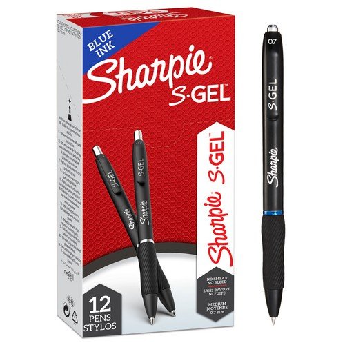 Sharpie 2136600 SGel Black 0.7mm point Pack 12