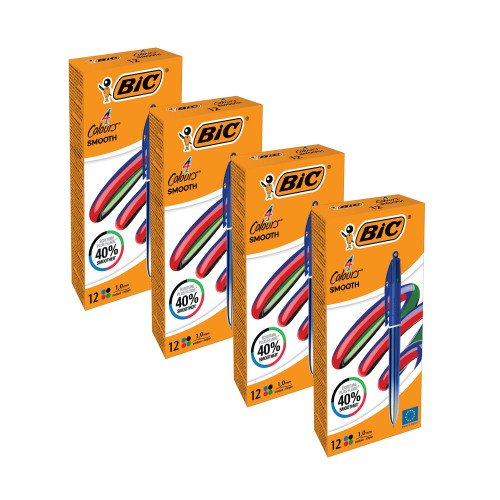 BIC 4 Colour Gel smooth pro 12s 4 for 3