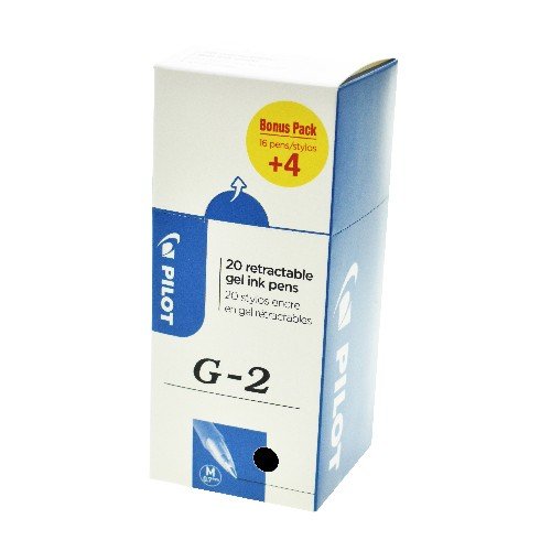 Pilot G-207 Retractable Gel Rollerball Medium Value Pack Black 16+4