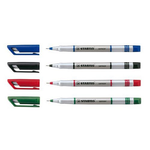 Stabilo Sensor Fineliners Black/Lilac/Pink/Turquoise/Green/Red/Blue/Light Green Pack 8 Fineliner & Felt Tip Pens PE1285
