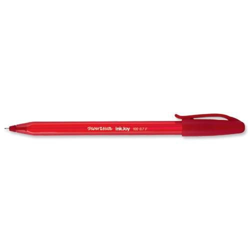 Papermate Inkjoy 100 Capped Ballpoint Pen Medium Red