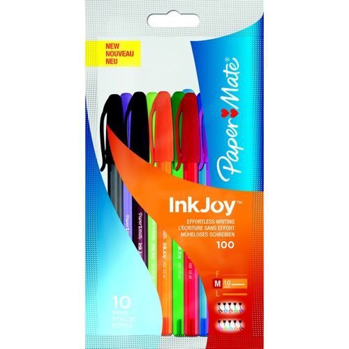 PaperMate Inkjoy 100 Ball Point Pen Assorted Pack of 8
