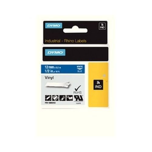 Dymo Rhino PRO Industrial Tape 1500 WT Coloured Vinyl 12mm Black on White