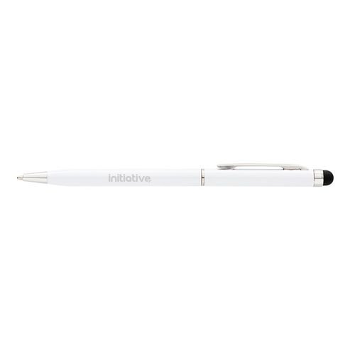 Initiative Touch & Write Stylus Pen White Barrel Black Ink