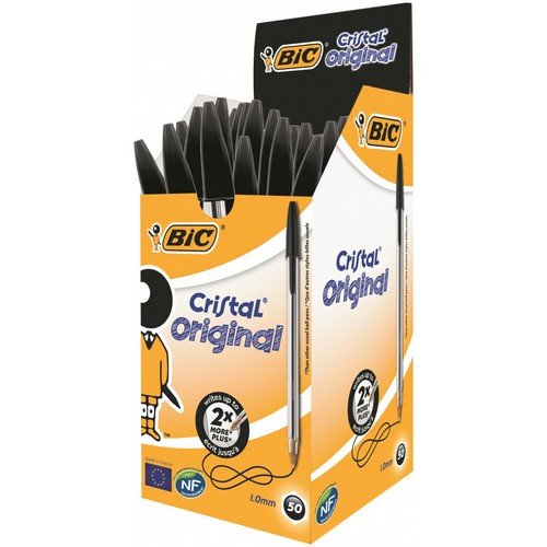 Bic Cristal Medium Black Pack 4 for 3