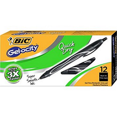 Bic Gelocity Quick Dry Black Box 12