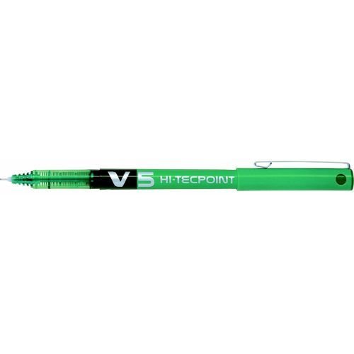 Pilot V5 Rollerball Pen Needle Tip 0.5mm Line 0.3mm Green