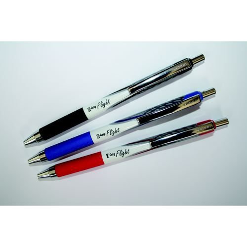 Zebra Z-Grip Flight Super Smooth Ink Ballpoint Pen 1.2mm Tip Rubber Finger  Grip Metal Clip Black Ink