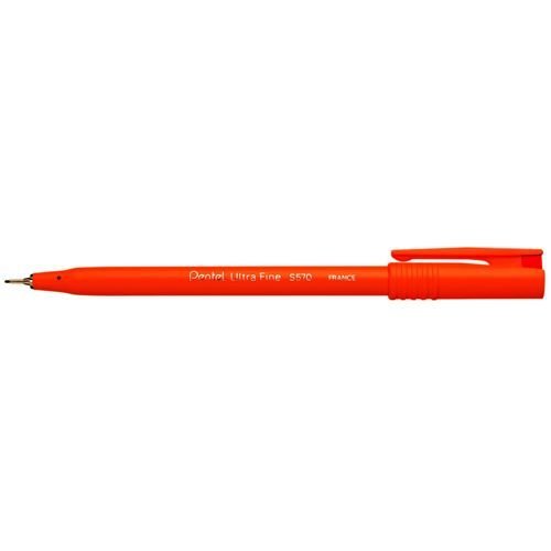 Pentel S570 Ultra Fine Pen Plastic 0.6mm Tip 0.3mm Line Red
