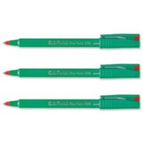 Pentel R50 Rollerball Pen Green Barrel Water-Based 0.8mm Tip 0.4mm Line Red