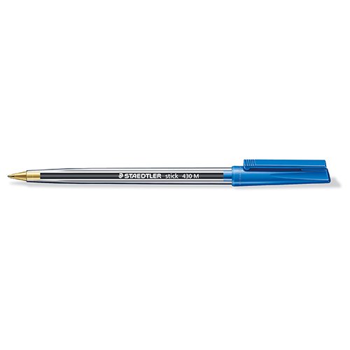 Staedtler 430 Stick Ball Point Pen Medium 1.0mm Tip 0.35mm Line Blue