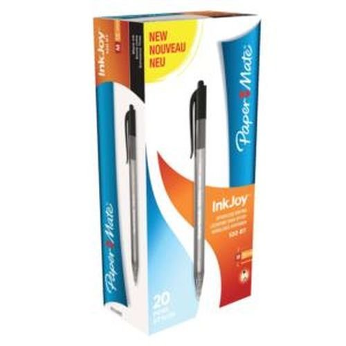 Papermate Inkjoy 100 Retractable Black Ballpoint & Rollerball Pens PE4088