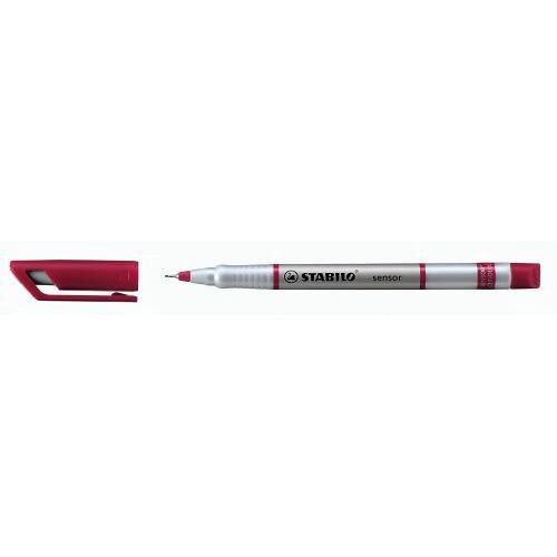 Stabilo Sensor 189 Fineliner Pen WaterBased Ink 0.8 Tip 0.3mm Line Red