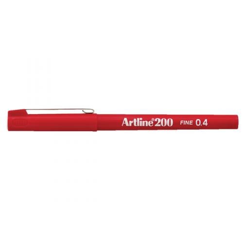 Artline 200 Fineliner Pen 0.4mm Red