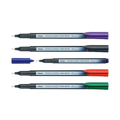 Pentel S40 Pointliners Assorted Colours Pack of 6 S40-6