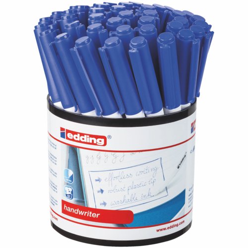 Edding Handwriter Blue Pen Tub 42 Fineliner & Felt Tip Pens PE9241