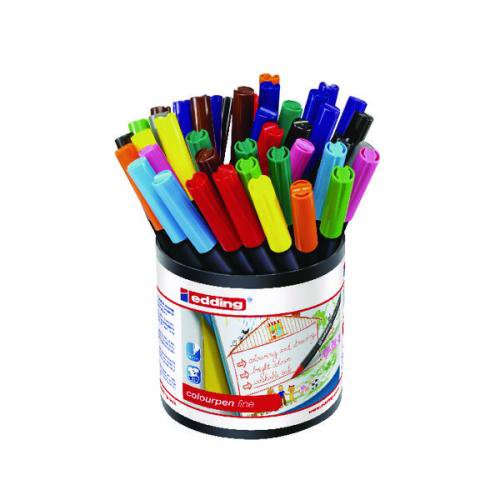 Edding Colourpen Fine Tub Of 42 Assorted Pens