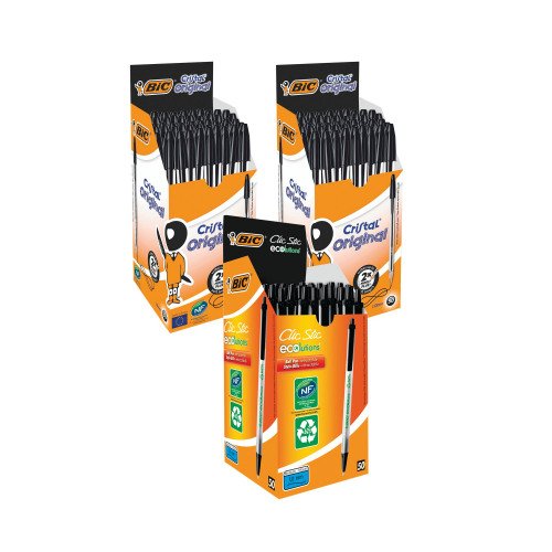 Buy 2 cristal box 50 black get 1 eco round stick black