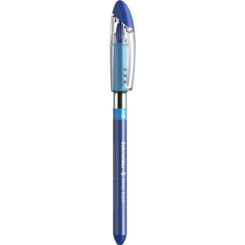 Schneider Slider Basic XB Ballpoint Pen Extra Broad Tip Blue Ink with Rubberised Grip Zones Pack 10