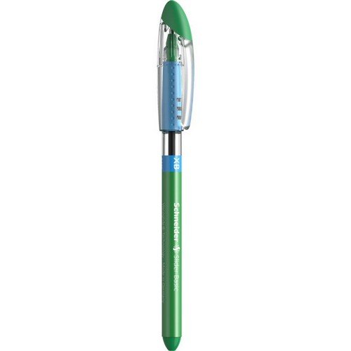 Schneider Slider Basic XB Ballpoint Pen Extra Broad Tip Green Ink with Rubberised Grip Zones Pack 10