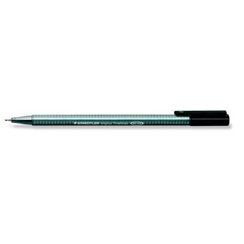 Staedtler Triplus Fineliner Pen Ergonomic Barrel 0.8mm Tip 0.3mm Line Black