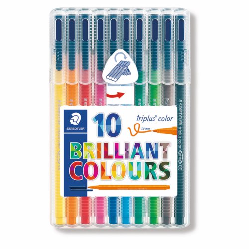 Staedtler Triplus Color Fibre Tip Pen Assorted (Pack of 10)