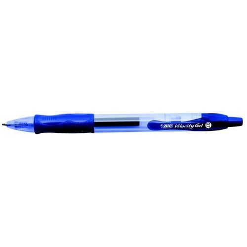 Bic Gelocity Gel Rollerball Pen Comfort Grip Retractable 0.7mm Tip 0.3mm Line Blue