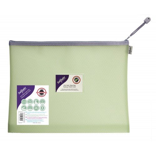 EVA Mesh Zippa Bag Foolscap Pastel Green (3 Bags) 15905