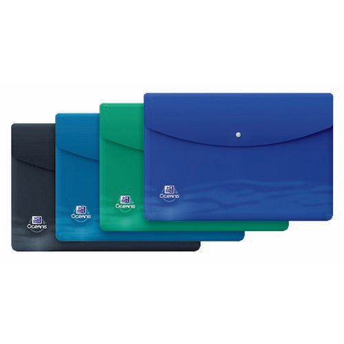 A4 + Press Stud Wallet Oceanis Assorted PK4