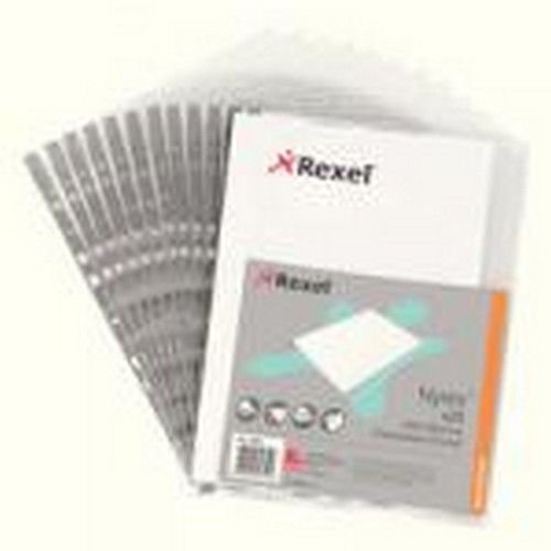 Rexel Presentation Multipunched Pocket Side Opening Grey Strip Pack 25