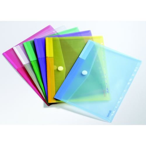 Tarifold Plastic Pocket Envelope A4 Pack 12 Assorted & Punched