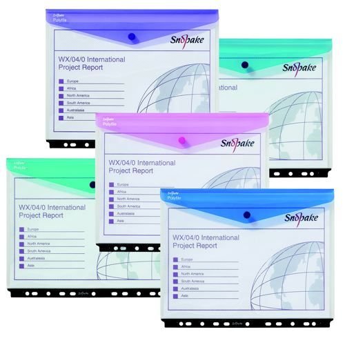 Polyfile RingBinder Wallet HC/P Electra Assorted Pack 5