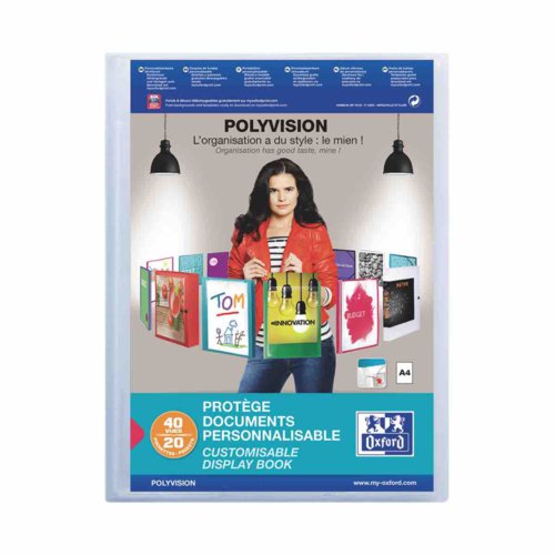 Oxford Polyvision 20 Pocket Display Book Clear