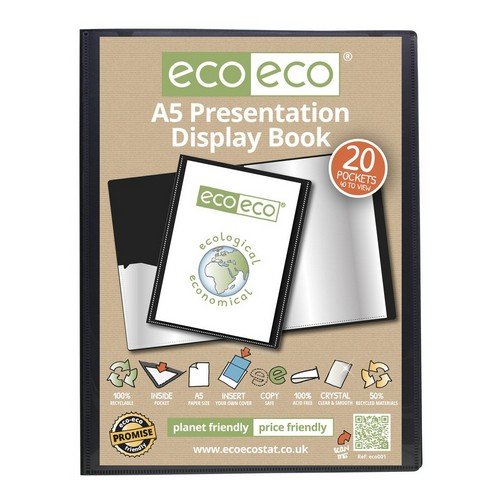 Eco A5 50% Recycled 40 Pocket Presentation Display Book