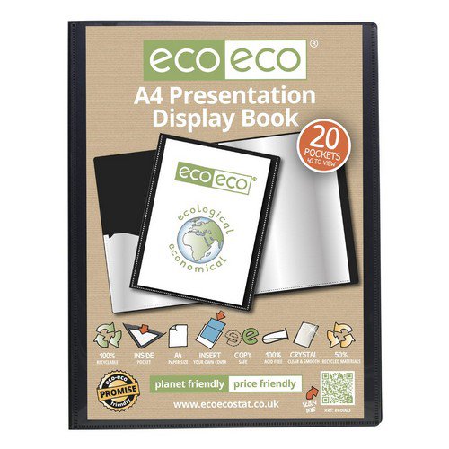 Eco A4 50% Recycled 20 Pocket Presentation Display Book