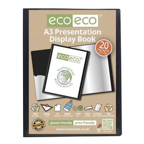 Eco A3 50% Recycled 20 Pocket Presentation Display Book