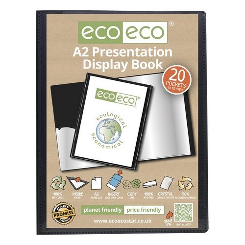Eco A2 50% Recycled 20 Pocket Presentation Display Book