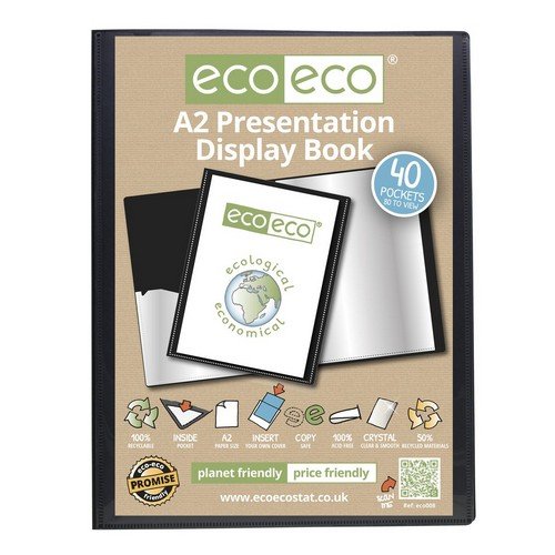 Eco A2 50% Recycled 40 Pocket Presentation Display Book