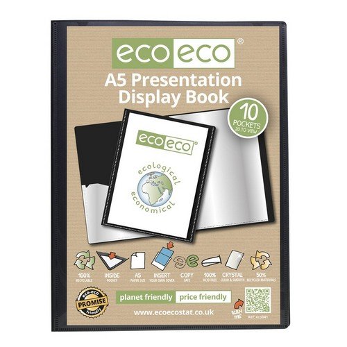Eco A5 50% Recycled 10 Pocket Presentation Display Book