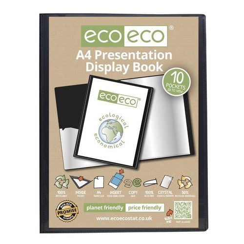 Eco A4 50% Recycled 10 Pocket Presentation Display Book