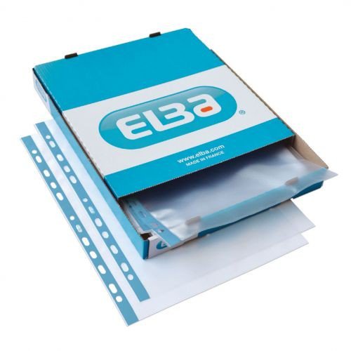 Oxford Punched Pocket 75micron A4 Blue/Clear (Pack of 100) 400002150